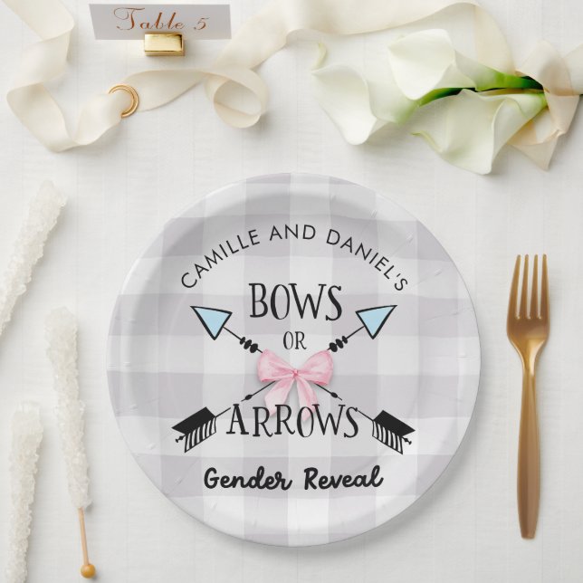Plato De Papel Sexo Revelar arcos o flechas Baby Shower (Boda)