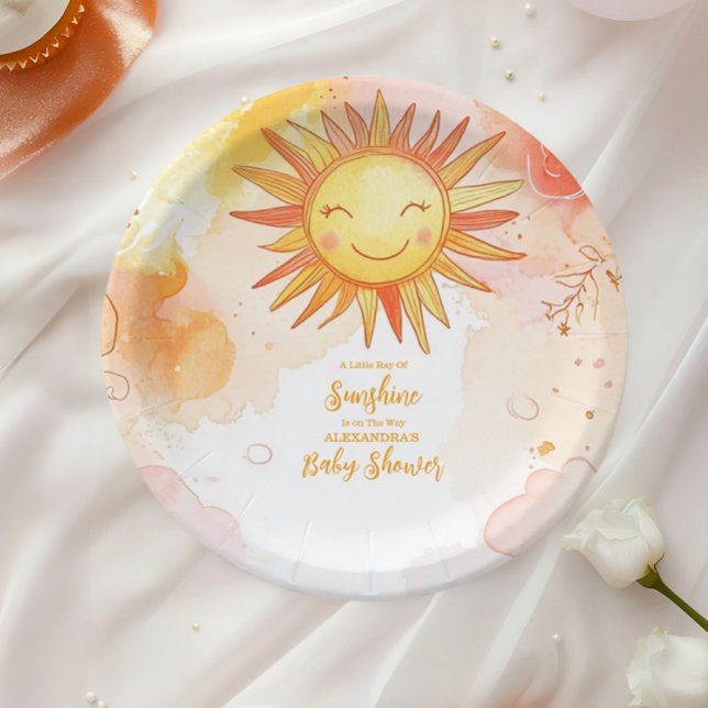Plato De Papel Sexo Sunshine Neutral Boho Sun (Subido por el creador)