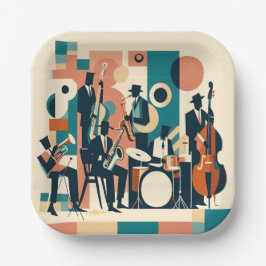Plato De Papel Sexteto de la Era del Jazz de mediados de siglo