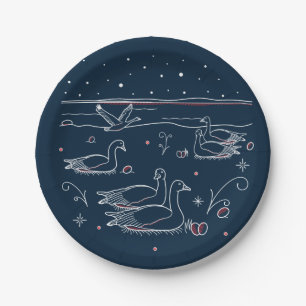Plato De Papel Sexto día de Navidades Placas de papel de 7"