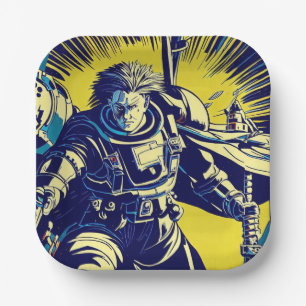 Plato De Papel SF - Anime Hero Woodcut 1