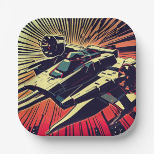 Plato De Papel SF - Anime Starfighter Woodcut 1