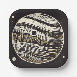 Plato De Papel SF Jupiter Woodcut 1