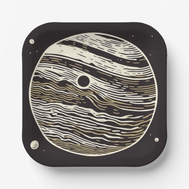 Plato De Papel SF Jupiter Woodcut 1 (Anverso)