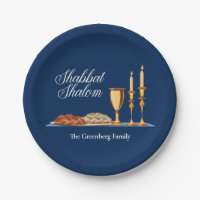 Shabbat Shalom Personalizado Blue Sabbath Dinner