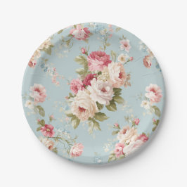 Plato De Papel Shabby Chic florals