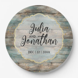 Plato De Papel Shabby Chic Pastel Wood