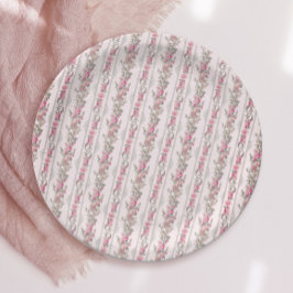 Plato De Papel Shabby Chic Rosa Love Shack Coquette Jardín