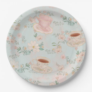 Plato De Papel Shabby Chic Tea Fiesta