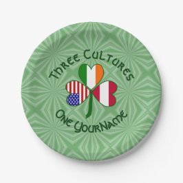 Plato De Papel Shamrock americano irlandés-austriaco personalizad