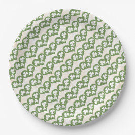 Plato De Papel Shamrock and Hearts Boda
