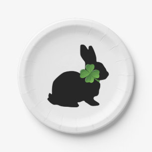 Plato De Papel Shamrock Bunny