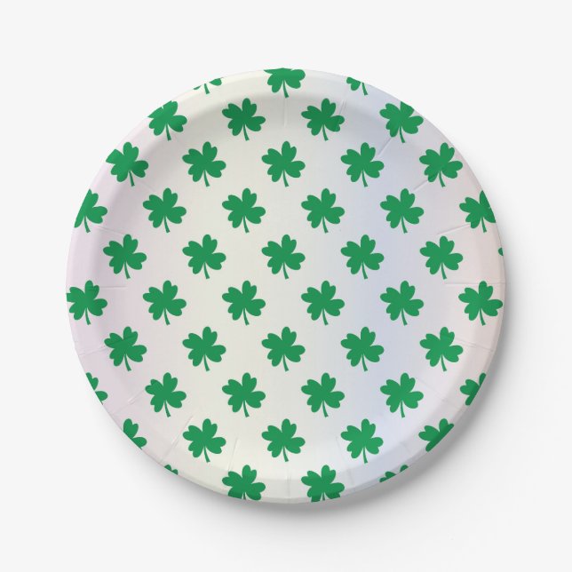 Plato De Papel Shamrock del Día de San Patricio (Anverso)