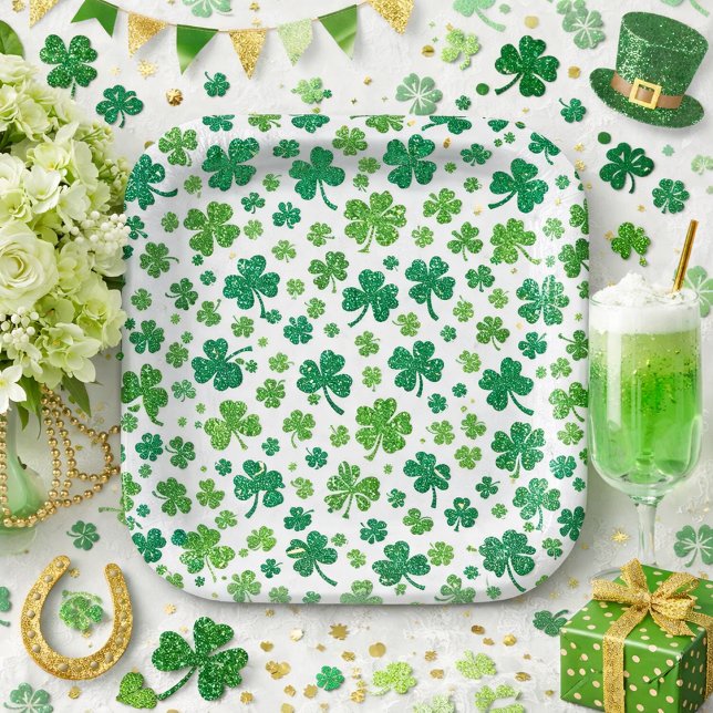 Plato De Papel Shamrock Delight Pattern (Subido por el creador)