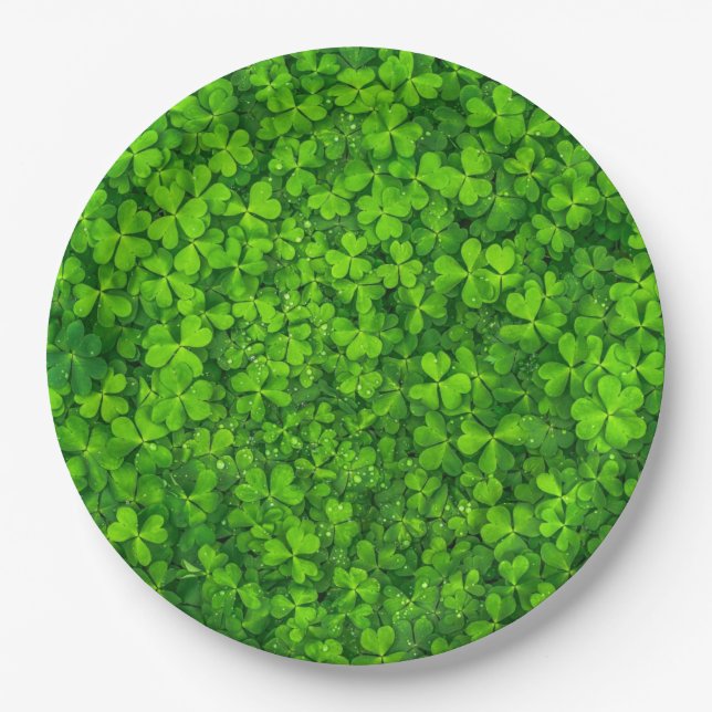 Plato De Papel Shamrock green, St. Patrick's Day, (Anverso)
