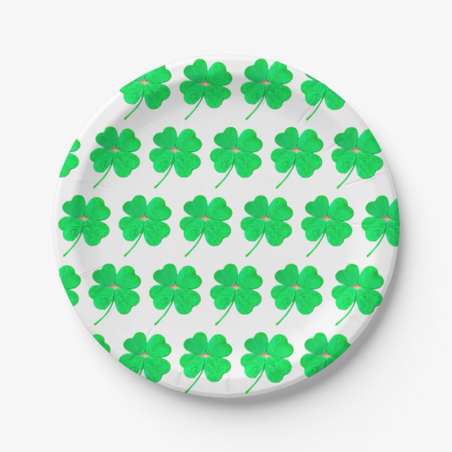 Plato De Papel Shamrock Green St Patricks Day 4Eileen (Anverso)