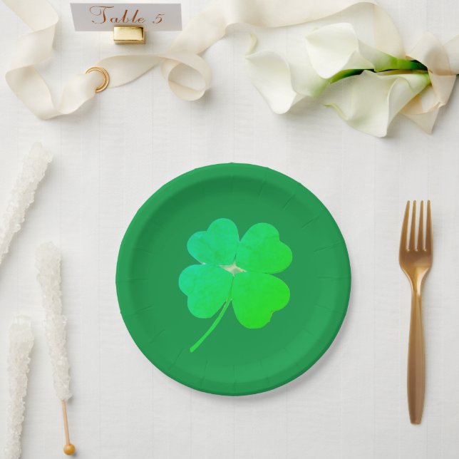 Plato De Papel Shamrock Green St Patricks Day 4Erin (Boda)