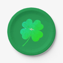 Plato De Papel Shamrock Green St Patricks Day 4Erin