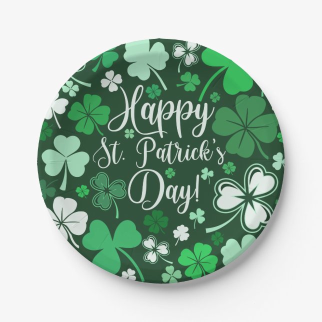 Plato De Papel Shamrock St Patrick (Anverso)