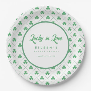Plato De Papel Shamrock verde St. Patrick's Irish Bridal Shower