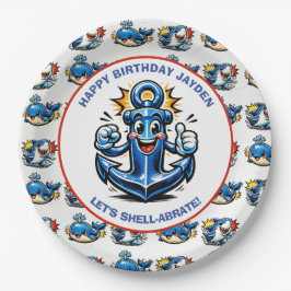 Plato De Papel Sharks and Whales Boy's Birthday Party