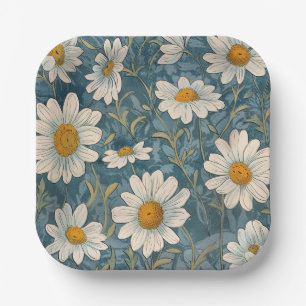 Plato De Papel Shasta Daisy