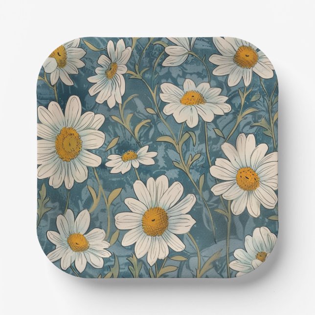 Plato De Papel Shasta Daisy (Anverso)