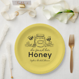 Plato De Papel She found her Honey Hand-drawn Bridal Shower
