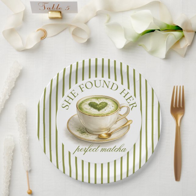 Plato De Papel She Found Her Perfect Matcha Bridal Shower  (Boda)
