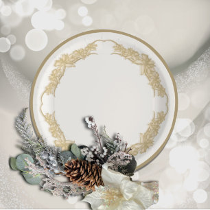 Plato De Papel Sheer Poinsettia Lace Cream
