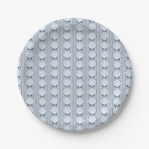Plato De Papel Shell Stripe Elegance