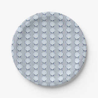 Plato De Papel Shell Stripe Elegance
