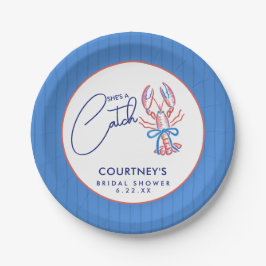 Plato De Papel She's A Catch Coastal Lobster Bridal Shower