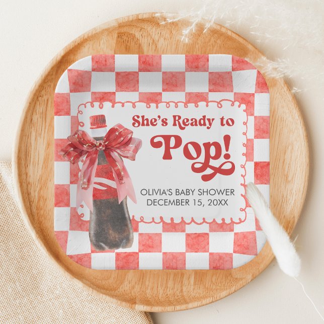 Plato De Papel She's Ready to Pop Baby Shower (She's Ready to Pop Cola Baby Shower Paper Plate)