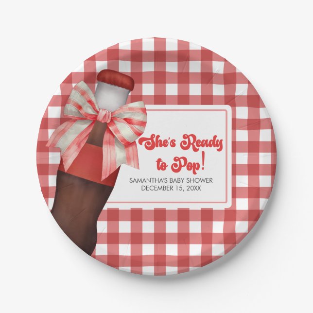 Plato De Papel She's Ready to Pop Baby Shower  (Anverso)