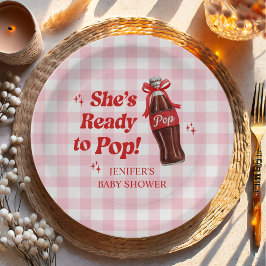 Plato De Papel She's Ready to Pop Soda Baby Shower