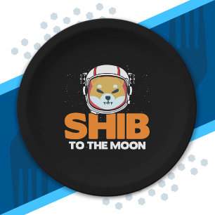 Plato De Papel Shib Token Shiba Inu Crypto Meme Mono Perro lunar