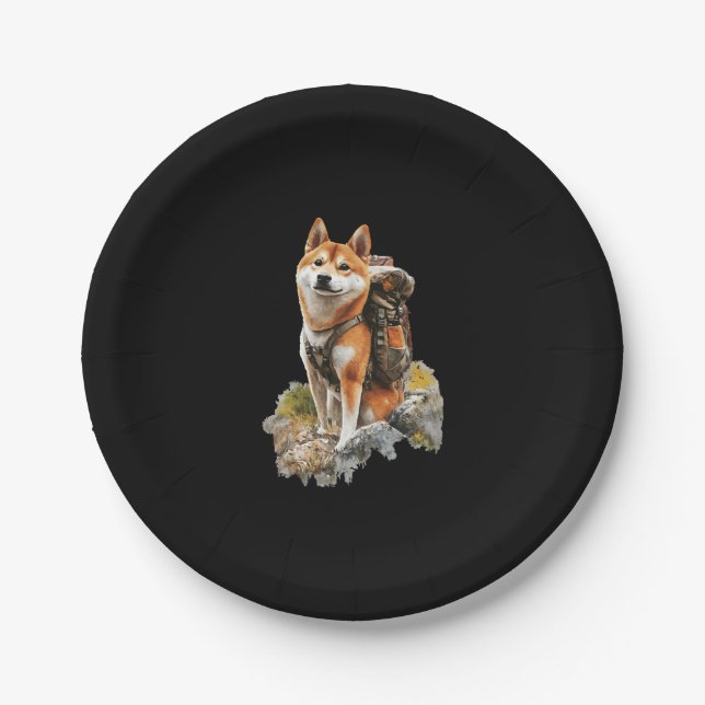 Plato De Papel Shiba Pitbull Inu (Anverso)