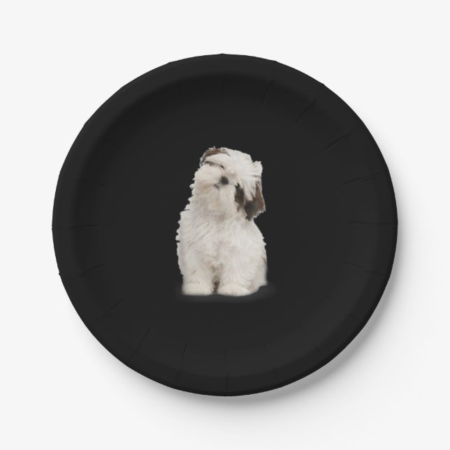 Plato De Papel Shih Tzu | Shih Tzu Puppy Gift (Anverso)