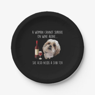 Plato De Papel Shih Tzu Una mujer no puede sobrevivir solo con e