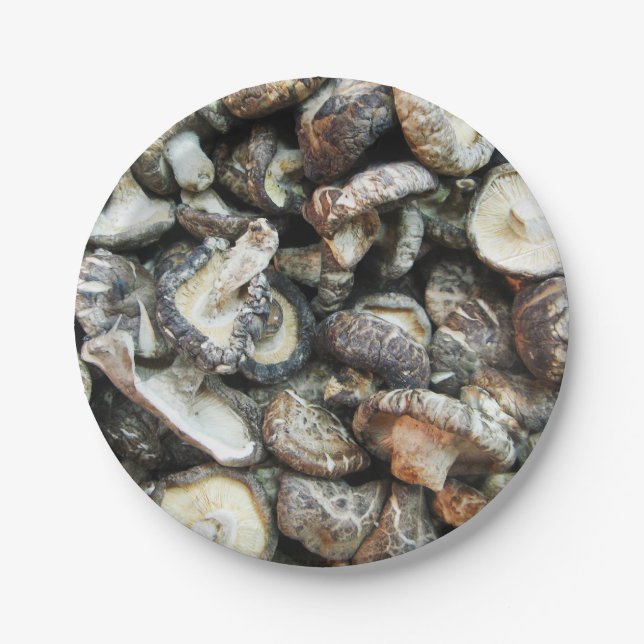 Plato De Papel Shiitake Mushrooms (Anverso)