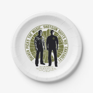 Plato De Papel "Shotgun" del supernatural Winchester Brothers