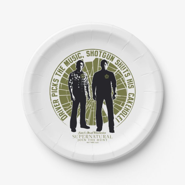 Plato De Papel "Shotgun" del supernatural Winchester Brothers (Anverso)