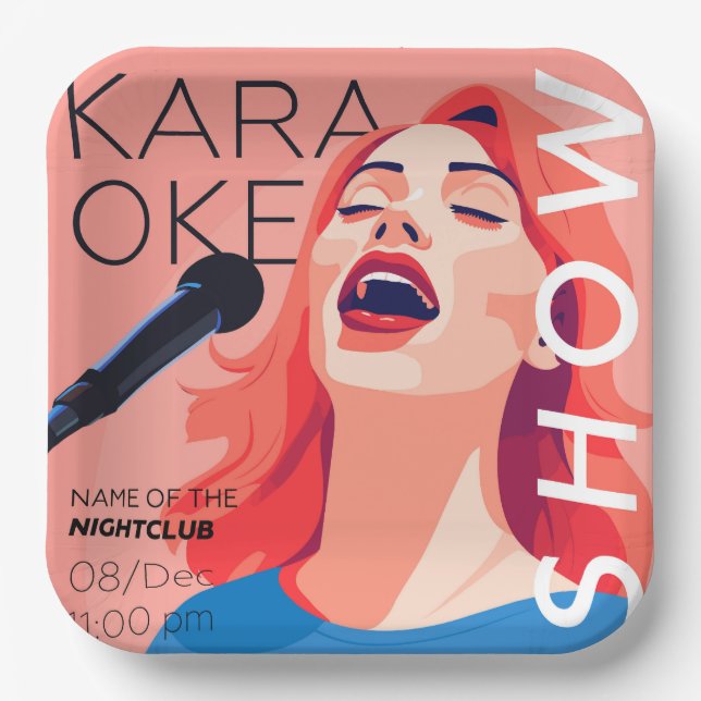 Plato De Papel Show de Karaoke fiesta (Anverso)