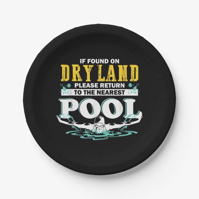 Plato De Papel Si En Tierra Seca Regresa A La Piscina Equipo Grac (Anverso)