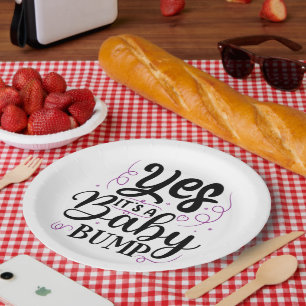 Plato De Papel Sí, es una bomba de bebé - Invitación de embarazo