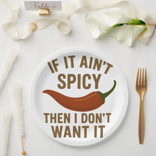 Plato De Papel 🔥 Si no es picante, ¡no lo quiero! (Boda)