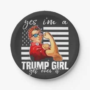 Plato De Papel Sí, soy un Chica de Trump, supere a un Chica de Tr