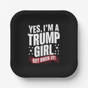 Plato De Papel Sí, soy una chica de Trump, supéralo, elecciones 2