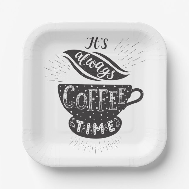 Plato De Papel Siempre Es Hora De Café (Anverso)